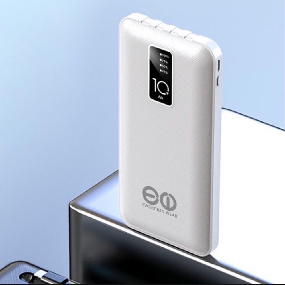 WHITE 10,000 MAH POWER BANK